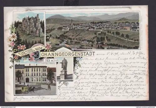 Ansichtskarte Litho Johanngeorgenstadt Sachsen Versch. Ansichten n. Freiberg
