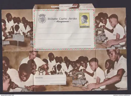 Flugpost Angola Afrika Portugal Kolonien seltene Ganzsache Aerogramm Schule