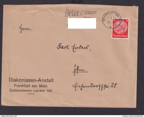 Frankfurt Main Hessen Deutsches Reich Drittes Reich Brief SST Deine