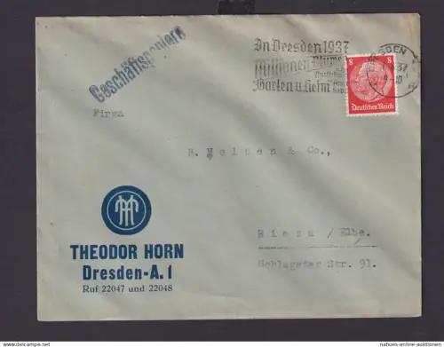 Deutsches Reich Drittes Reich Briefe SST In Dresden 1937 Millionen Blumen in der