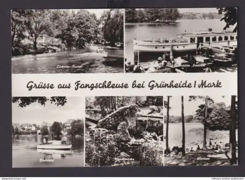 Ansichtskarte Grünheide Mark Brandenburg Lögnitzkanal Peetzsee Fangschleuse