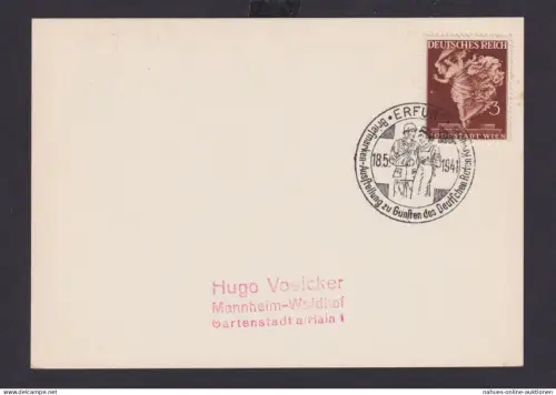 Deutsches Reich Drittes Reich Karte Philatelie SST Erfurt Briefmarken