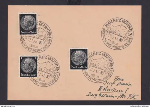 Deutsches Reich Drittes Reich Karte Sport Gesundheit SST Mallnitz Kärnten