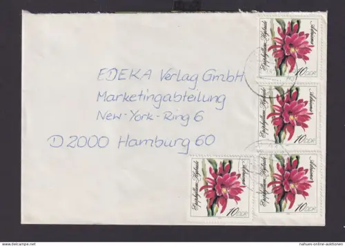 DDR Brief 3276 Blumen dekorativer Beleg Lauchhammer nach Hamburg