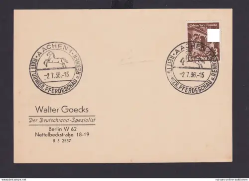 Deutsches Reich Drittes Reich Karte Sport Wettkampf SST Aachen Reitturnier