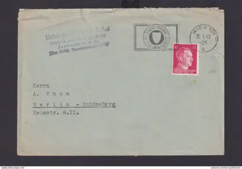 Deutsches Reich Drittes Reich Briefe SST Eigene Vorsicht Bester Unfallschutz ab