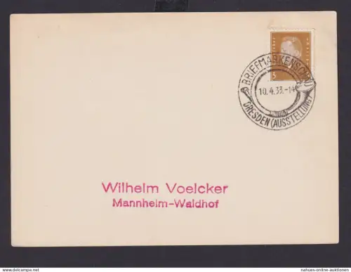 Dresden Sachsen Deutsches Reich Drittes Reich Karte Philatelie SST Briefmarken