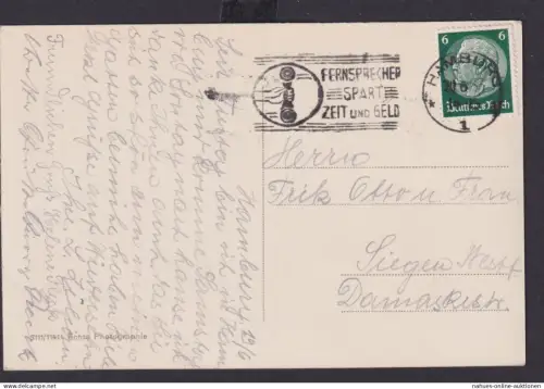 Deutsches Reich Drittes Reich Ansichtskarte SST Fernsprecher spart Zeit und Gald