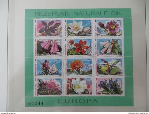 Rumänien Flora und Fauna Tiere Pflanzen Blumen 3982-91 kompl Bogen Kat 103,00 ++
