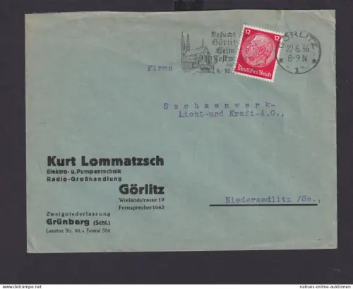 Deutsches Reich Drittes Reich Briefe SST Besucht Görlitzer Heimat Festwoche