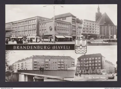 Ansichtskarte Brandenburg Havel Markt Friedensbrücke Otto Nuschke Strasse