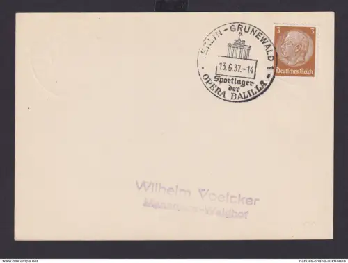 D. Reich Sport Berlin Grunewald Sportlager selt. SST Opera Balilla Brandenburger