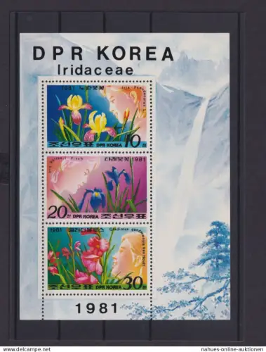 Korea Übersee Block Briefmarken Blumen 1981 Luxus postfrisch