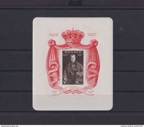 Monaco Block 2 Thronbesteigung des Fürsten 200 + 300 Franc Luxus postfrisch MNH