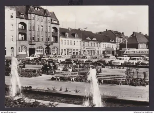 Ansichtskarte Brandenburg Havel Neustadter Markt Springbrunnen Oldtimer nach