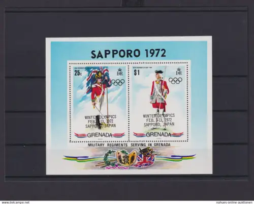 Grenada Übersee Block Briefmarken Olymische Winterspiele Sapporo 1972 Luxus
