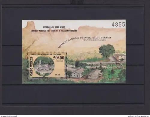 Kap Verde Übersee Block Briefmarken National Institiut für Agrarforschung Luxus