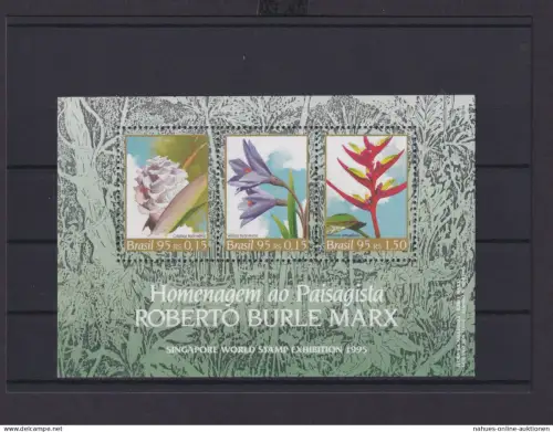 Brasilien Übersee Block Briefmarken Blumen Roberto Burle Marx 1995 Luxus