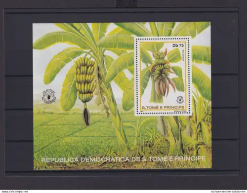 Sao Tome e Principe Übersee Block Briefmarken Bananen 1981 Luxus postfrisch