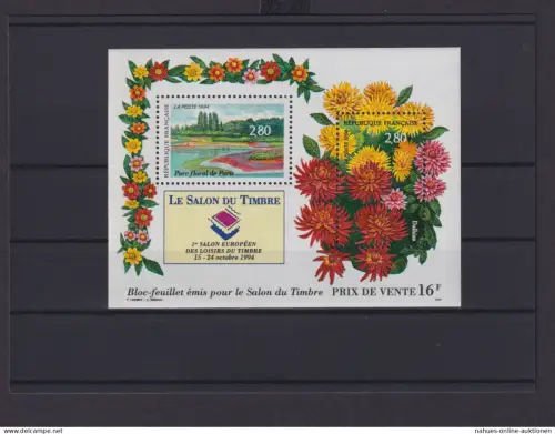 Frankreich Europa Block Briefmarken Parc Florale Paris 1994 Luxus postfrisch