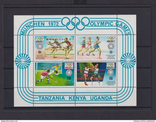 Kenia Uganda Tansania Übersee Block Briefmarken Olymische Spiele München 1972