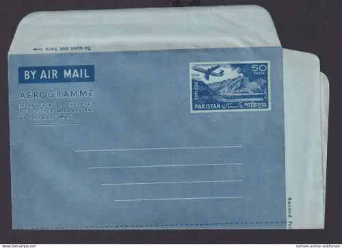 Flugpost Pakistan Ganzsache Aerogramm postal stationery cover 50 pasia