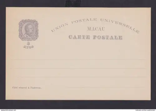 Asia Macau Macao Ganzsache China Portugal Kolonie Kartenbrief 3 Avos
