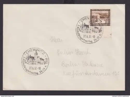 Deutsches Reich Drittes Reich Briefe SST Chemnitz 3. Reichskleingärtnertag 1937