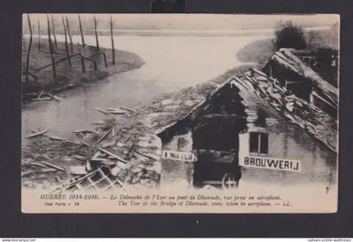 Ansichtskarte Diksmuide Dixmude Luftaunahme Brücke am Fluß Yser