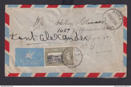 Flugpost Trinidad & Tobago Britische Kolonien Brief EF 24 c. King Georg VI ARIMA