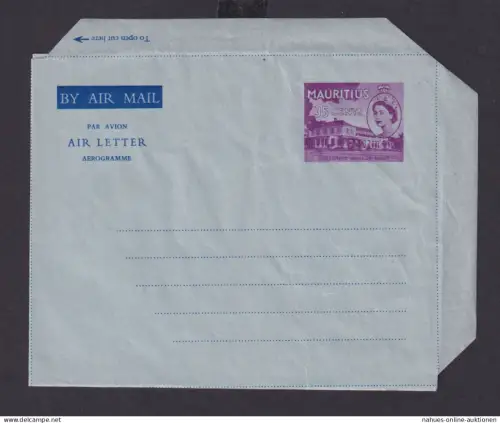 Mauritius Brief Ganzsache Aerogramm Air Letter 35 cents Queen Elisabeth
