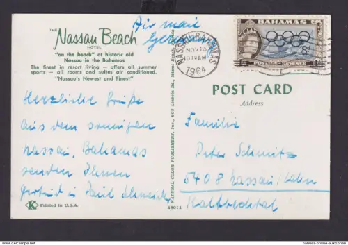 Bahamas Queen Elisabeth Sport Olympia Aufdruck 8 Pence auf 1 Shilling auf Foto