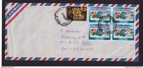 Papua Neu Guinea Brief MIF Viererblock Destination Goroka nach Ratz Schweiz
