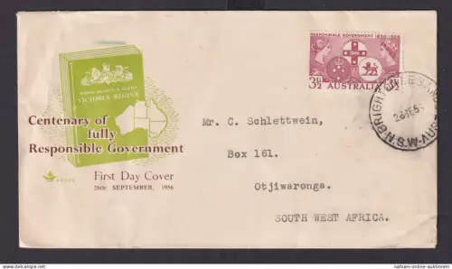 Briefmarken Australien Brief Selbstverwaltung Neusüdwales als FDC n Otjiwarongo