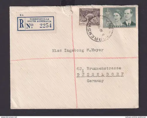 Australien R Brief Torrensvill South Australia Düsseldorf via Adelaide 1954