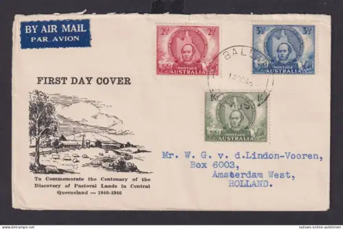 Australien Brief Ballan Queensland Amsterdam Niederlande Thomas Mitchell 1946