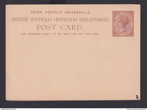 Briefmarken Britische Kolonien British Honduras Ganzsache Queen Victoria 1 1/2p