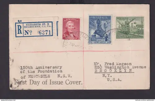 Luftpost Australien R Brief MiF Melborne Victoria R Zettel Elizabeth Street nach