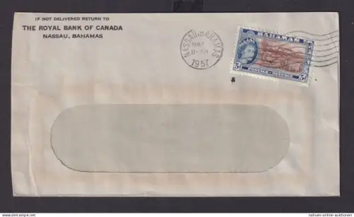 Bahamas Queen Elisabeth Brief EF 169 5 d ab Nassau may 1957