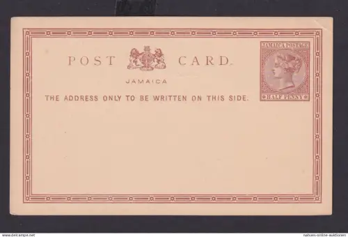 Briefmarken Jamaika Ganzsache Queen Victoria Postcard 1/2p braun