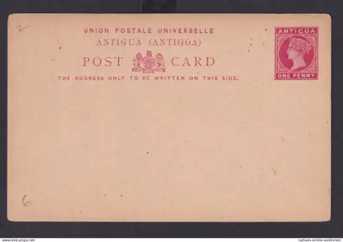 Karibische Inseln Antigua Ganzsache 1p Queen Victoria Britische Kolonien