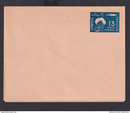 Flugpost Pakistan Ganzsache postal stationery cover 13 p.