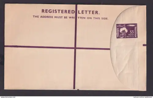 Briefmarken Pakistan Ganzsache 53 Paisa Einschreibeumschlag 189 x 113 mm
