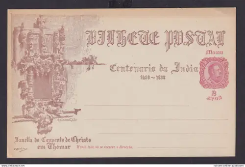 Asia Macau Macao Ganzsache China Portugal Kolonie Vasco da Gama Eroberer 2 Avos