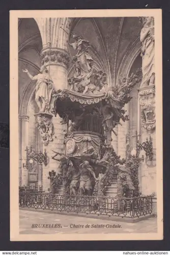 Ansichtskarte Bruxelles Brüssel Belgien Saint Gudule Kathedrale Feldpost nach