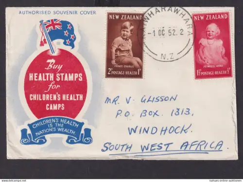 Neuseeland Brief MIF 319-320 Gesundheit Destination Kaiwharawhara nach Windhook