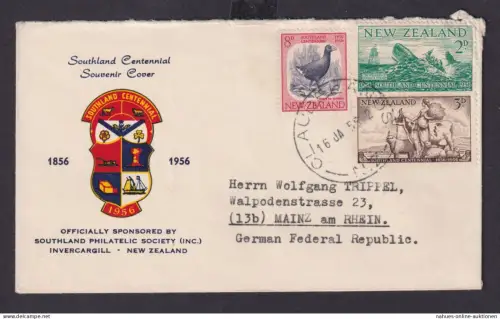 Neuseeland Brief Auckland Mainz MIF Tiere