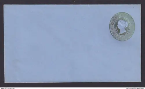Australien Victoria Ganzsache Queen Victoria 1p grün auf blau Privatumschlag