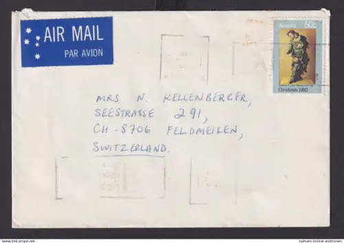 Australien Brief Weihnachten 1980 Madonna and Child