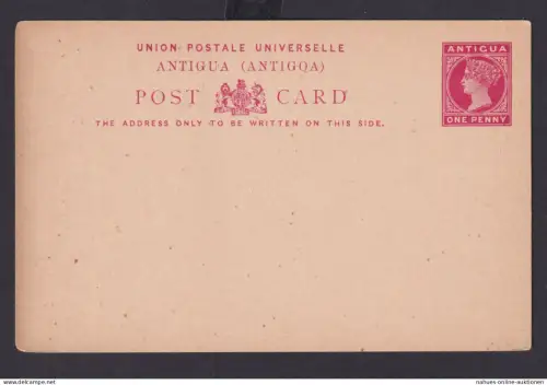 Karibische Inseln Antigua Ganzsache 1p Queen Victoria Britische Kolonien
